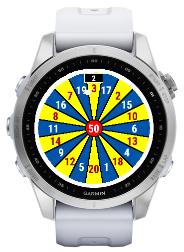 Arcade Darts throw result screen