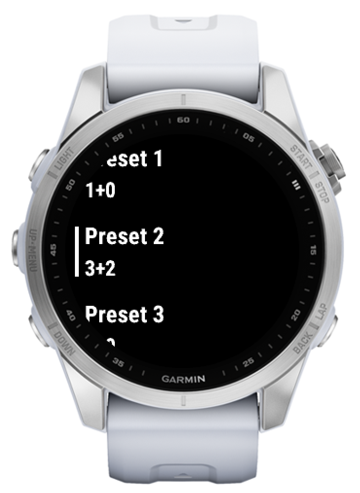 Chess Clock preset menu screen