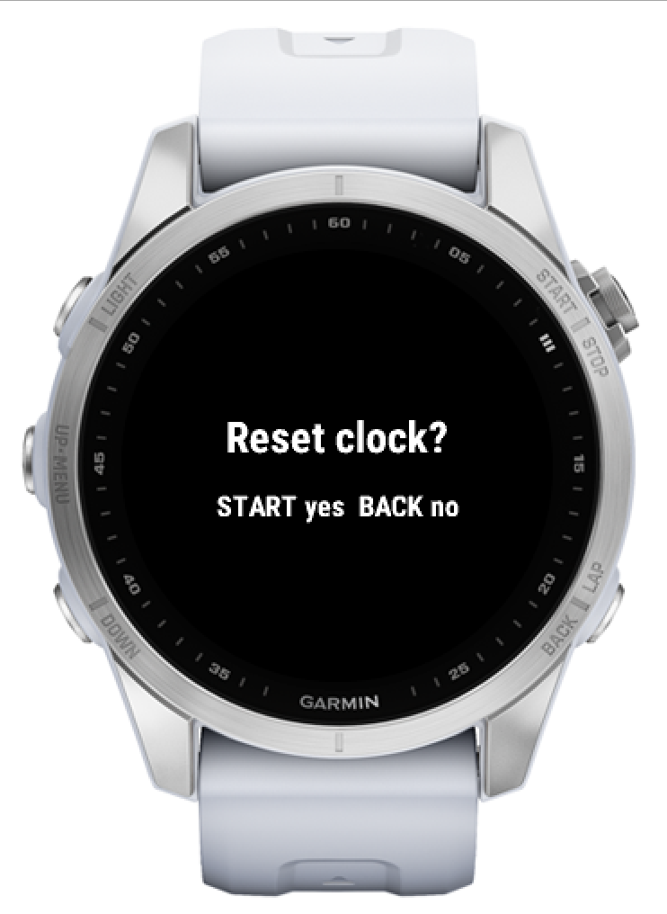 Chess Clock reset confirmation screen
